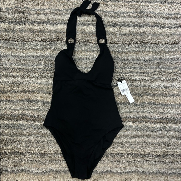 Robin Piccone Black One Piece Swimsuit Sz 12 NWT | Robin Piccone One Piece Swim - Picture 7 of 15